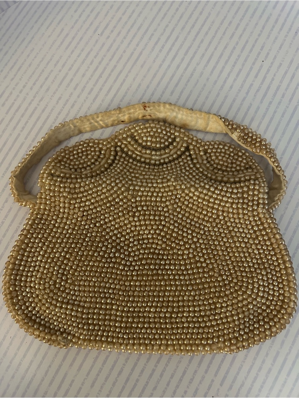 Vintage Beaded Seed Pearl Evening Bag